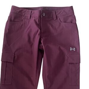 Under Armour AllSeasonGear Cargo Pants Women’s 4 Maroon Utility Outdoor Hiking